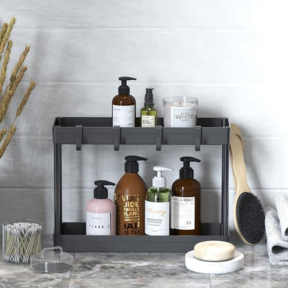 Simple Houseware 2-Tier Under Sink Organizer Storage Tray - Image 4