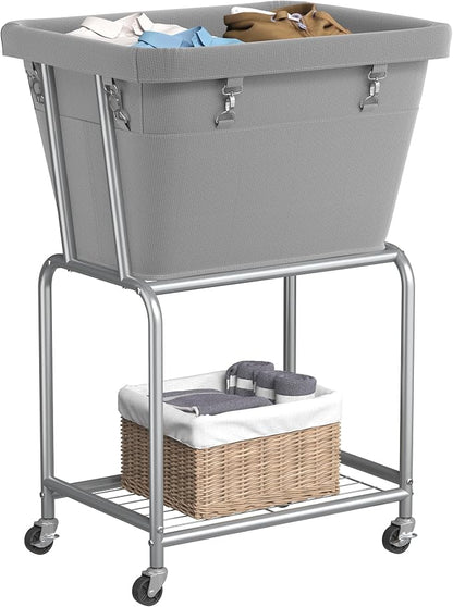 ELYKEN Laundry Cart with Wheels, Rolling Laundry Hamper with Removable Bag and by ELYKEN