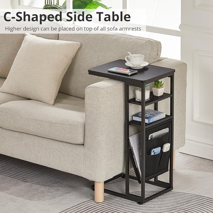 C Shaped End Table 28" 3-Tier C Table - Image 4