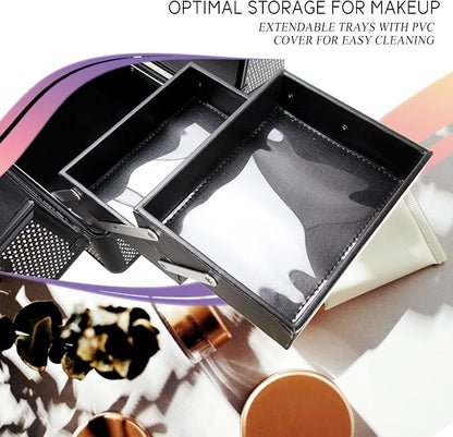 Ver Beauty Cosmetic Train Makeup Case Organizer Storage Extendable Trays Keys - Image 5
