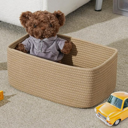 3-Pack Storage Baskets for Organizing | Woven Shelf Toy Basket | Rope Baskets - Image 5