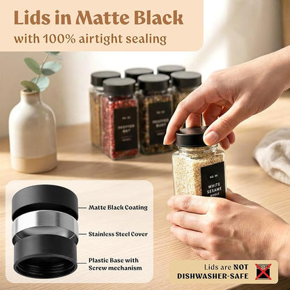 EDELHAUS Square Glass Spice Jars - Image 6