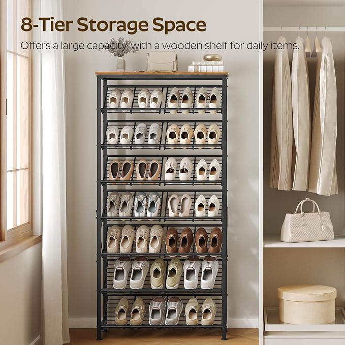 YATINEY 8-Tier Tall Shoes Rack, Slim Shoe Organizer - Image 8
