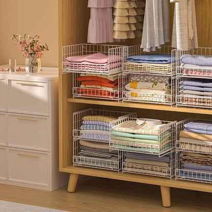 4-Tier Sliding Closet Organizers and Storage Shelves, Stackable Closet Shelf - Image 3