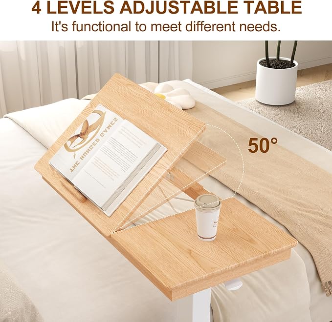 Solid Wood Overbed Bedside Table - Image 5