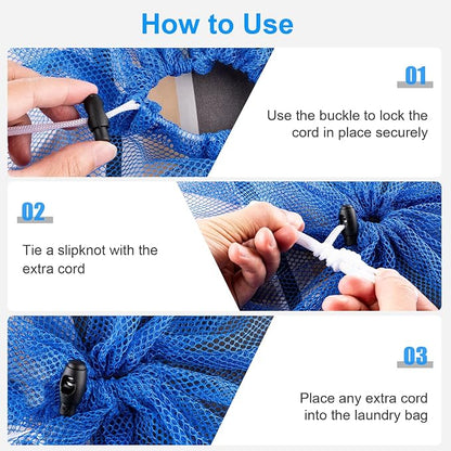 2 Pack Large Mesh Laundry Bags, Machine Washable Laundry Bag - Image 5