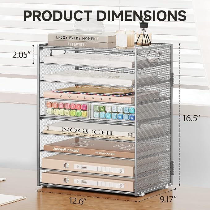 SUBEKYU 9 Tier Paper Organizer for Desk - Image 3