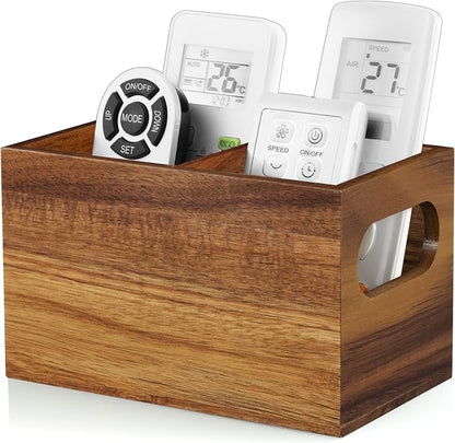 DRASTAR Remote Control Holder, Wood TV Remote Holder, Remote Storage Caddy by EnhanceYourDailyLife