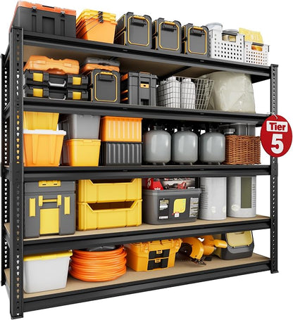 48" W Garage Shelving 3030LBS Storage Shelves 5 Tier Heavy Duty Shelving - Image 9
