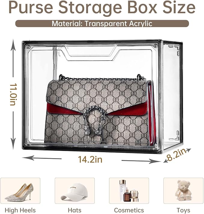 Purse Organizer for Closet, Purse Storage Box - Image 2
