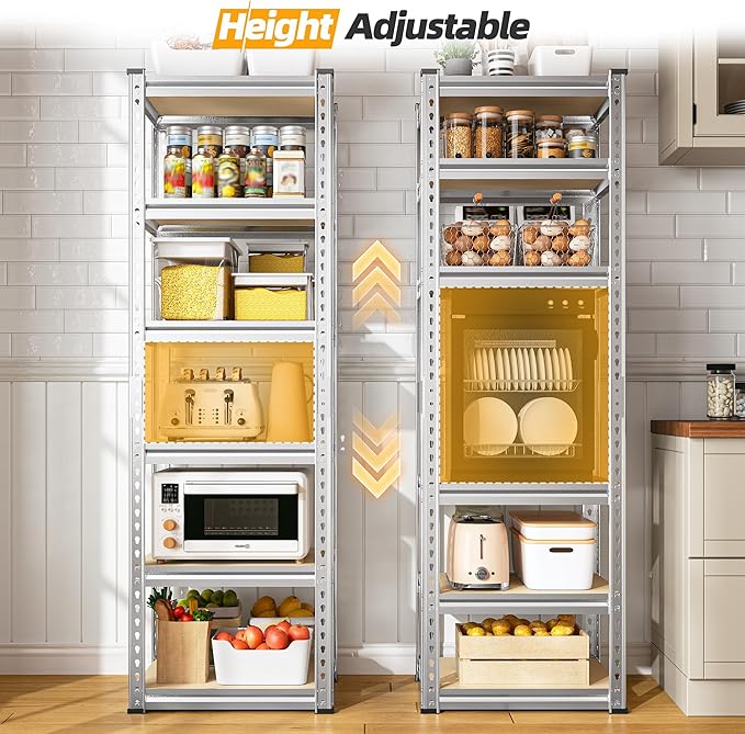 REIBII Storage Shelves 6 Tier Garage Shelving Heavy Duty Metal Shelving Loads - Image 5
