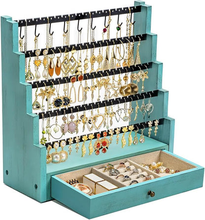 Pinzoveco Earring Organizer, 5 Layer Earring Holder Organizer by Pinzoveco