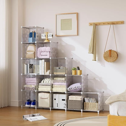 UNKU Cube Storage Organizer, 16 Cube Closet Organizer Storage Shelves, DIY - Image 2