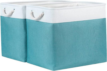 Bidtakay Storage Baskets Extra Large 17x12x15 In Teal Blue Nursery Toy Baskets by BidtakayBaskets