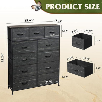 WLIVE Tall Dresser for Bedroom, 11 Drawer Fabric Dresser, Tall high-capacity - Image 3