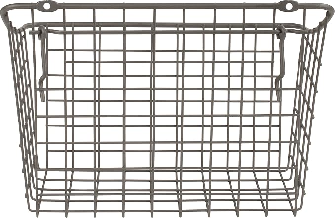 Spectrum Large Wire Basket Pegboard Wall Organizer Metal Pegboard Storage Bin - Image 10