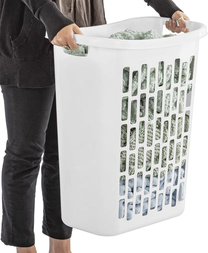 3-Pack of White Heavy-Duty Plastic Laundry Baskets. Large Capacity rectangular - Image 6