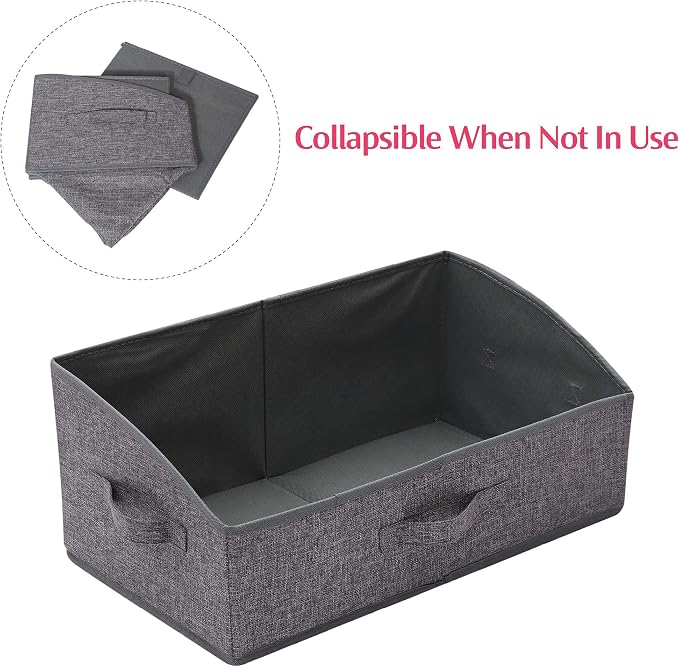 TENABORT 6 Pack Trapezoid Large Foldable Closet Storage Bins - Image 5
