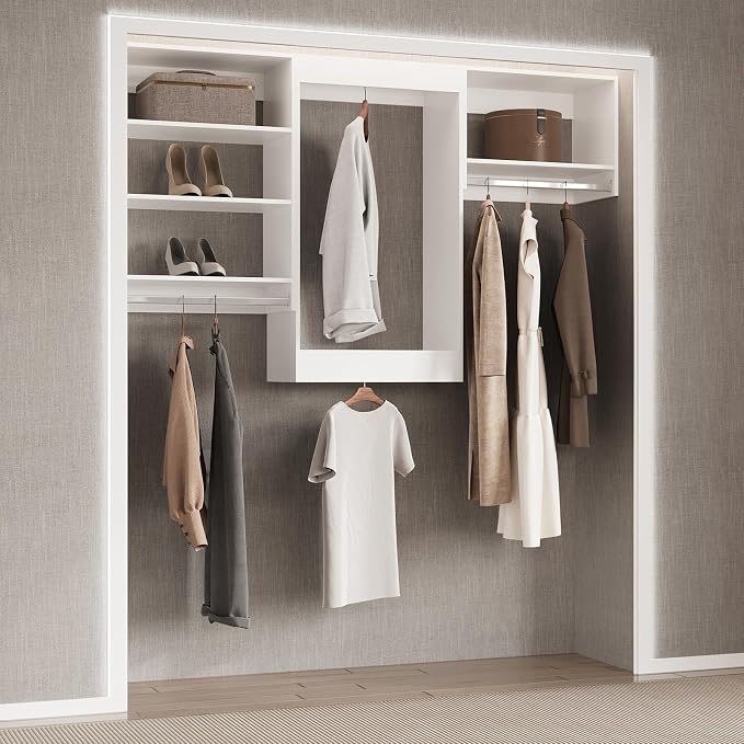 Medium Double Hanging Closet Unit, Modular Closet System, Wood Closet System - Image 2