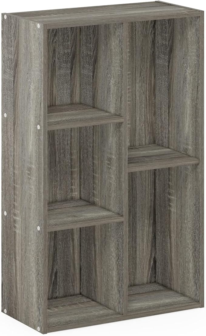 Furinno Luder 5-Cube No Tool Assembly Open Shelf, French Oak - Image 6