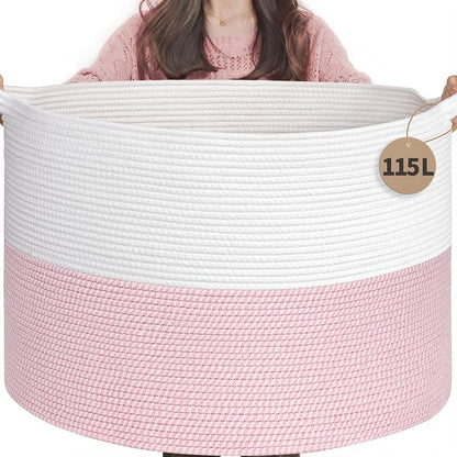INDRESSME 115L Extra Large Pink Laundry Basket by INDRESSME