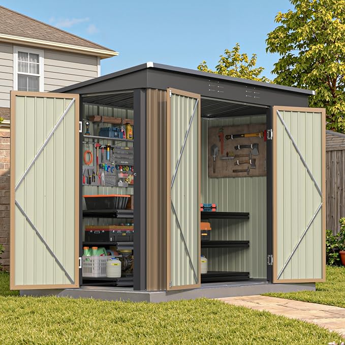Patiowell 8x4 FT Outdoor Storage Shed, Metal Tool Sheds by Patiowell