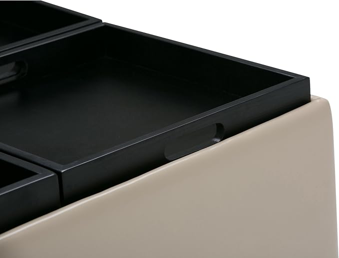 SIMPLIHOME Avalon Wide Contemporary Square Coffee Table Storage Ottoman - Image 6