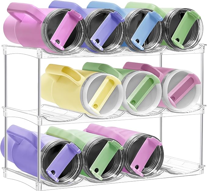 Stackable Water Bottle Organizer & Holder by Spaclear