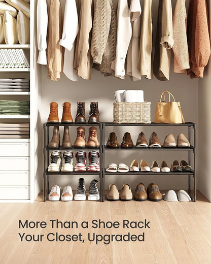 SONGMICS Shoe Rack, 3-Tier Shoe Organizer, Metal Storage Shelf, Upright or - Image 9