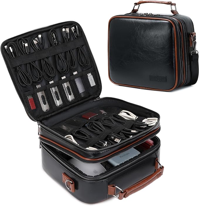 KYALOU Electronics Travel Organizer, Large Electronic Accessories Cable Case by Kyalou