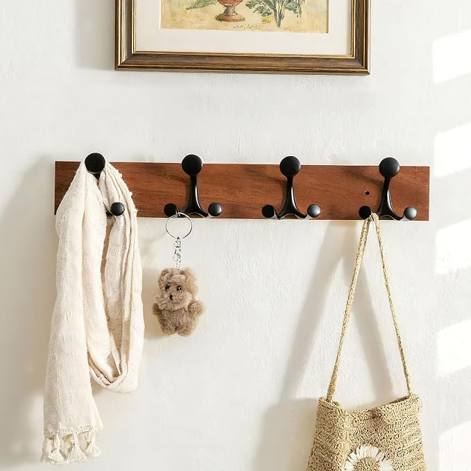 SKOLOO 24-Inch Wood Coat Rack Wall Mount - Image 3