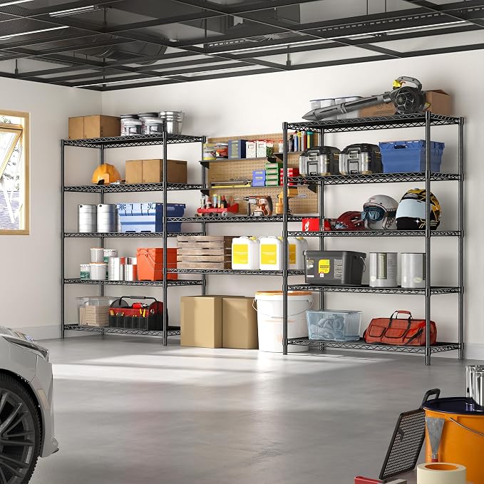 5 Tier Storage Shelves 71" H Wire Shelving Adjustable Metal Shelving, 1000LBS - Image 8