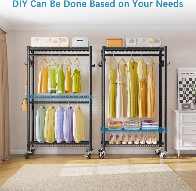 VIPEK R2 Mini Rolling Clothes Rack Heavy Duty Clothing Rack - Image 3