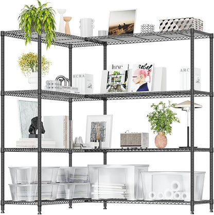 IZEUK Linked Storage Racks, DIY Adjustable Heavy Duty Metal Shelving Unit by IZEUK