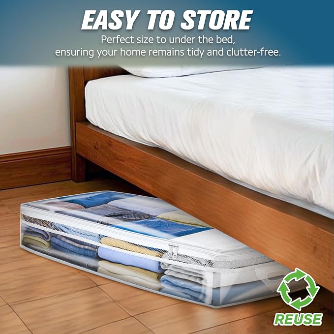 HIBAG 20 Gallon Under Bed Storage Containers, Underbed Clothing Storage Bins - Image 3