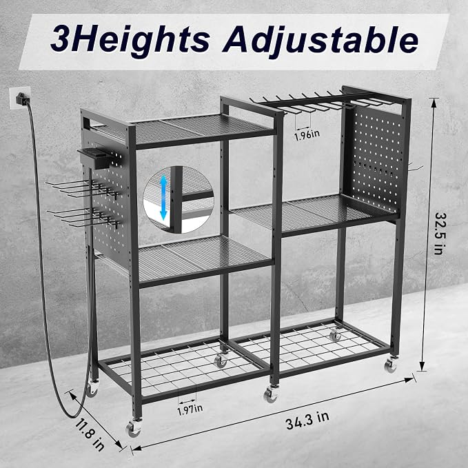 6-Tier Large Power Tool Organizer Cart - Image 2