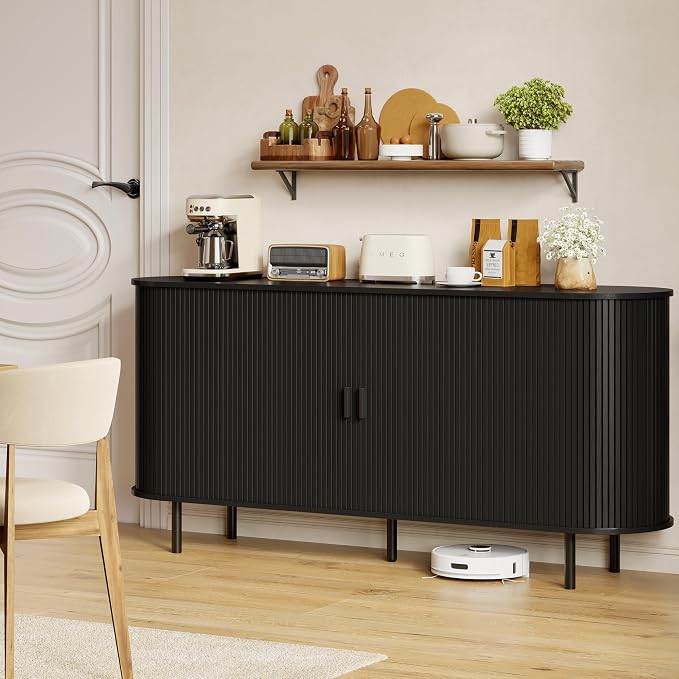 Buffet Sideboard Cabinet with Storage, Modern Accent Coffee Bar Console Table - Image 7