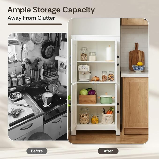 VUSIGN Bathroom Floor Cabinet, Farmhouse Storage Cabinet - Image 8
