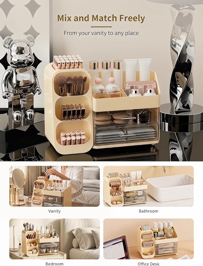 Booklov Makeup Organizer for Vanity, Large Capacity Cosmetic Display Case - Image 8
