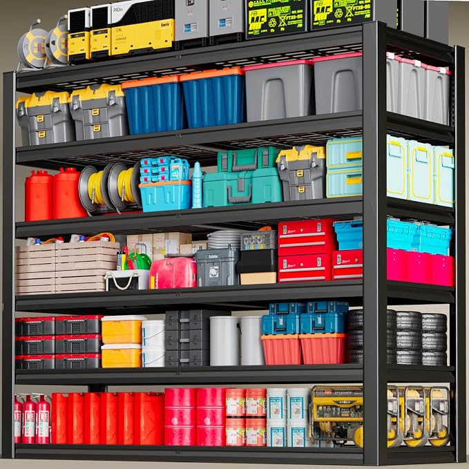65" Wide Heavy Duty Garage Shelving Units, 6-Tier Deep Storage Shelves by SKZNSA