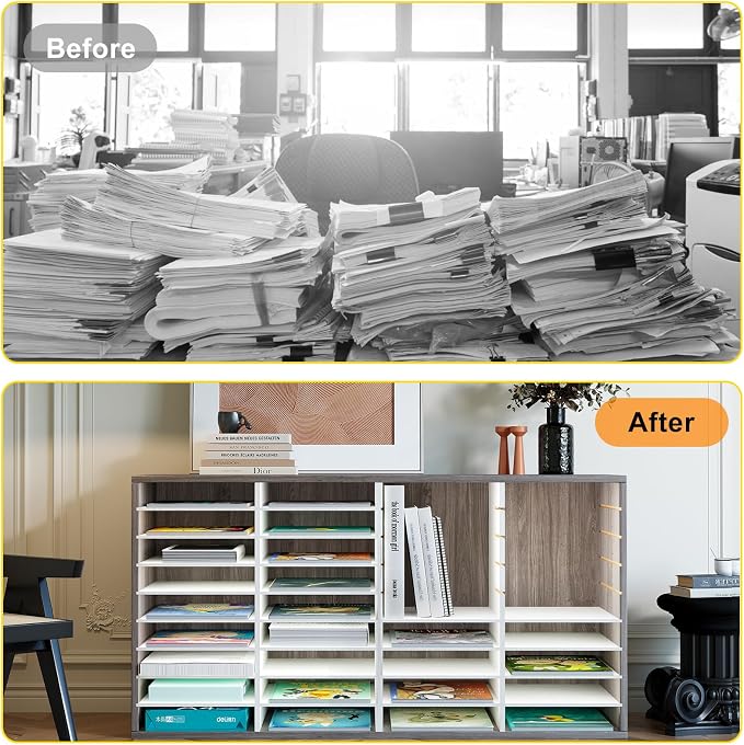 TQVAI Literature Organizer, Heavy Duty 36 Compartments Countertop Mail Organizer - Image 5
