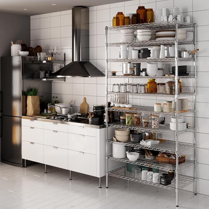 21" Deep x 42" Wide x 86" Height Wire Shelving Kit | 10-Tier | NSF Commercial - Image 4