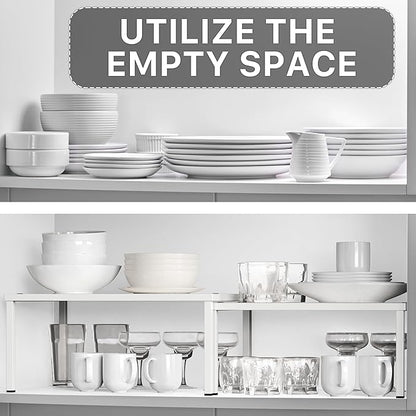 Simple Houseware Expandable Stackable Kitchen Counter Shelf Organizer, Metal Top - Image 5