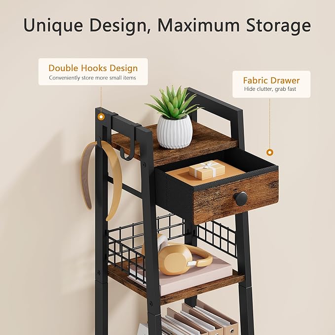 4-Tier Narrow Bathroom Table Ladder Shelf - Image 7