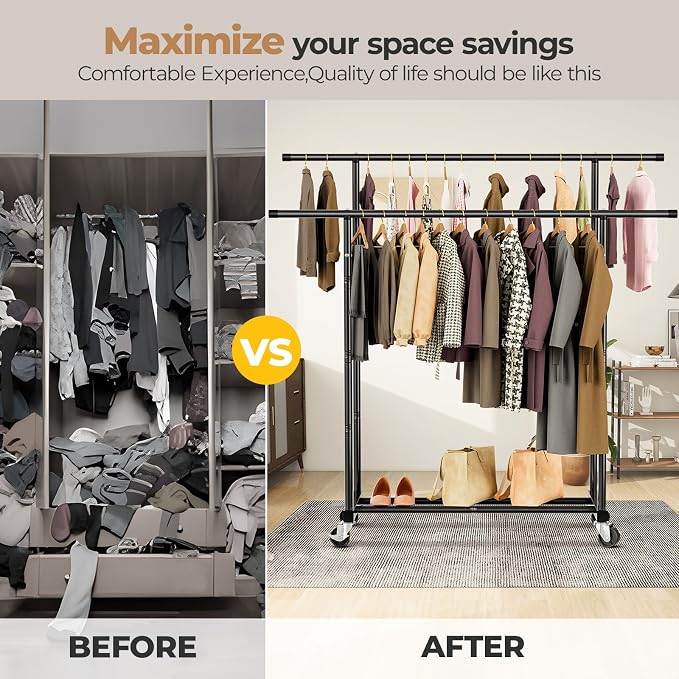 Abiglifty Double Rods Clothes Rack - Image 6