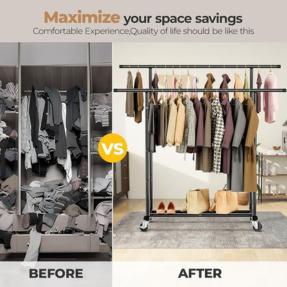 Abiglifty Double Rods Clothes Rack - Image 6