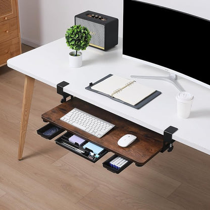 Keyboard Tray Under Desk with Drawer, 26.77" X 11.81"Large Size Keyboard Tray - Image 7