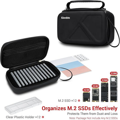 EVA PU M.2 SSD Holder with 12 Clear M.2 NVMe Cases - Image 2