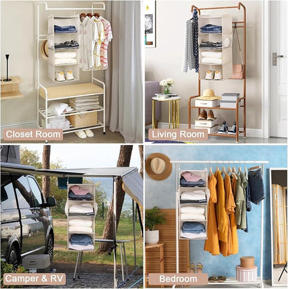 MAX Houser 4 Tier Shelf Hanging Closet Organizer, Space Saver, Closet Hanging - Image 5