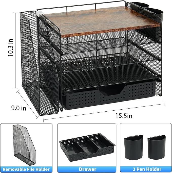 OPNICE Desk Organizer, 5-Tier Desktop File Organizer - Image 2